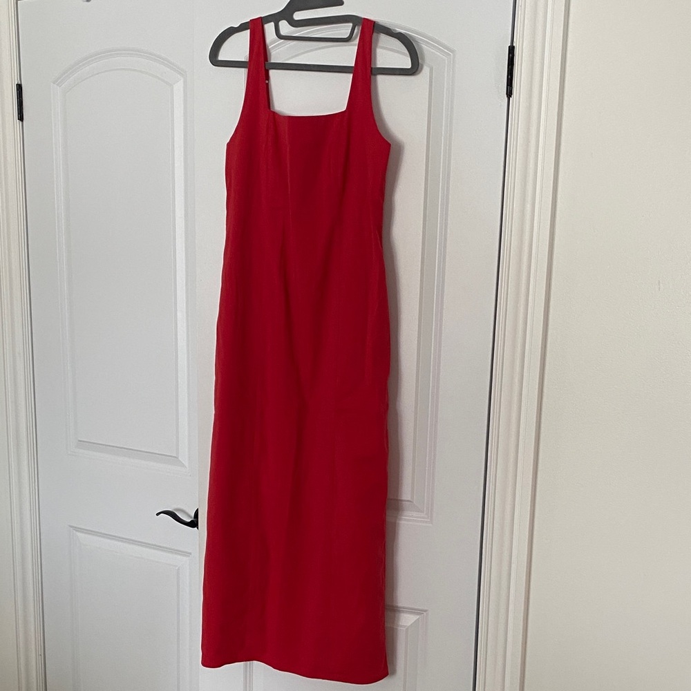 Abercrombie & Fitch stretch cotton Red Midi Dress